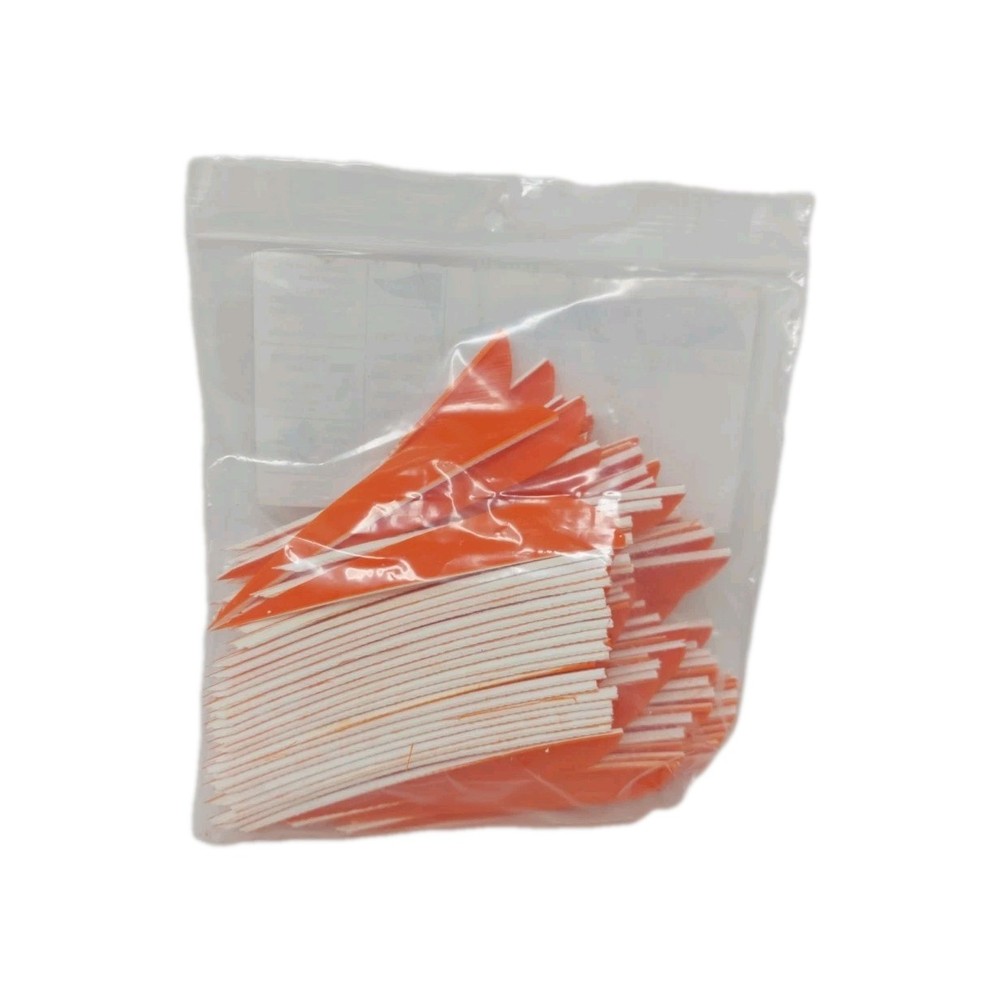 100 Pack Gateway Feathers 4" Left Wing: Parabolic Flo Fluorescent Orange