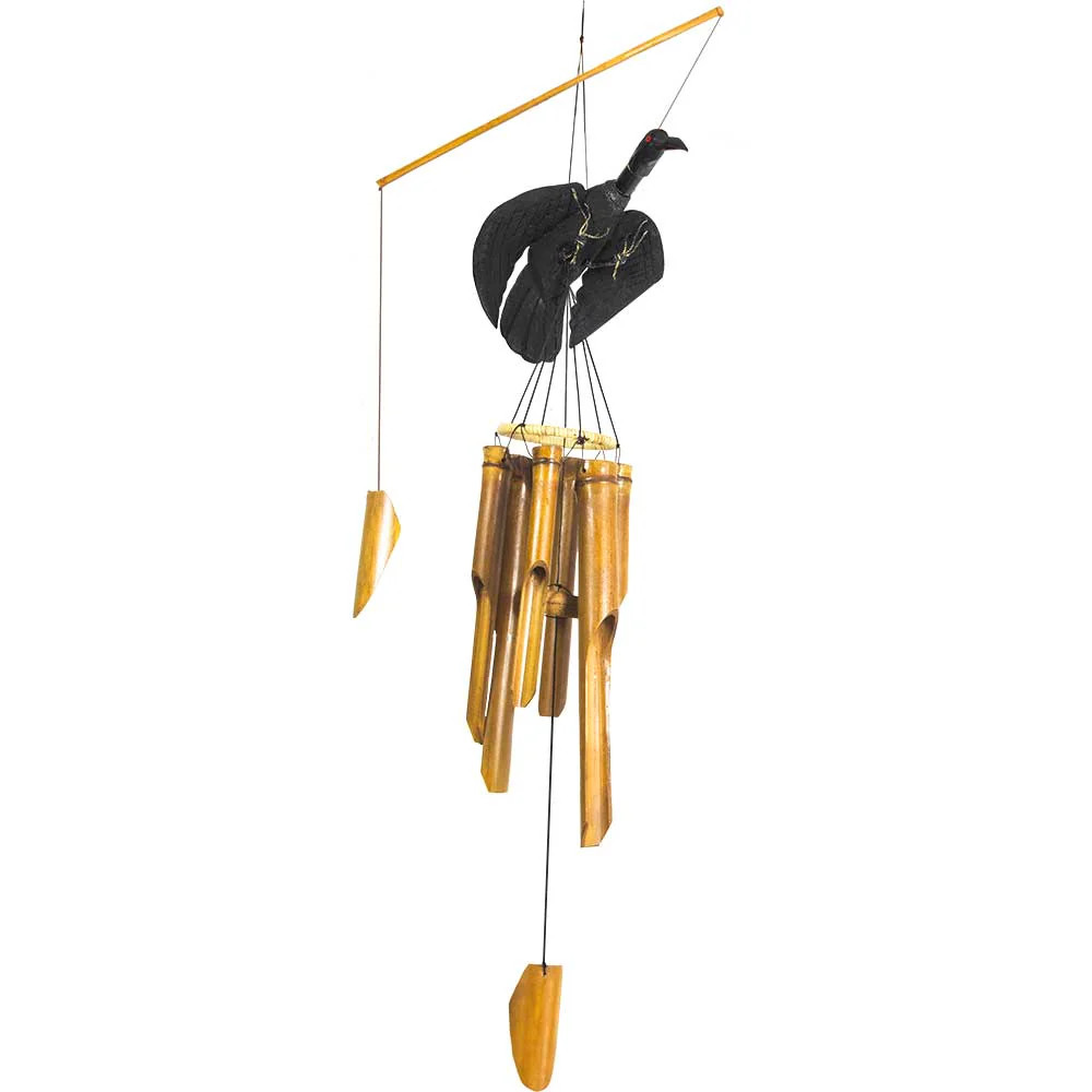 Bamboo Windchime Animated - Raven