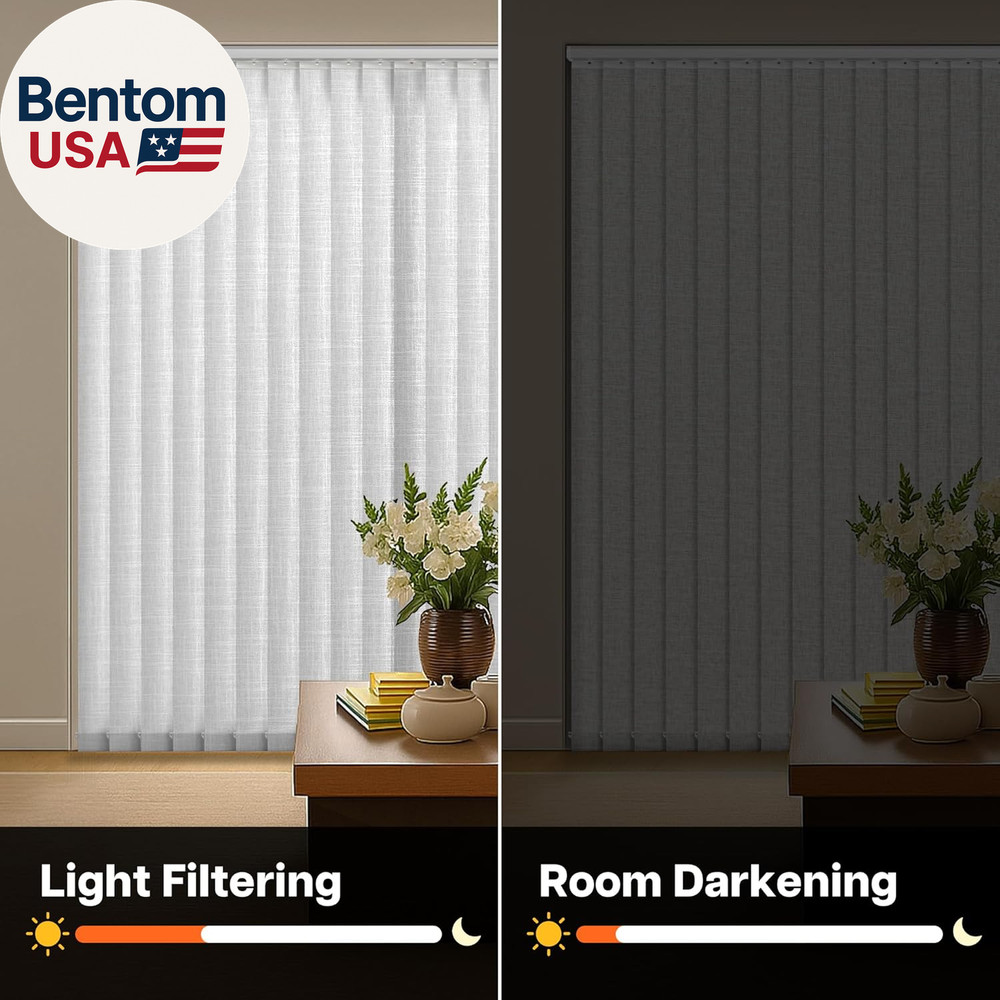 Light Filtering Vertical Blinds Replacement Slats – Polyester Fabric for Sliding