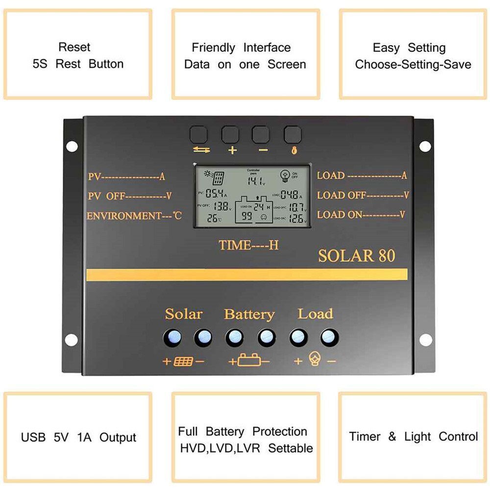 Solar Charge Controller Solar Panel Charge Regulator Photovoltaic Generation