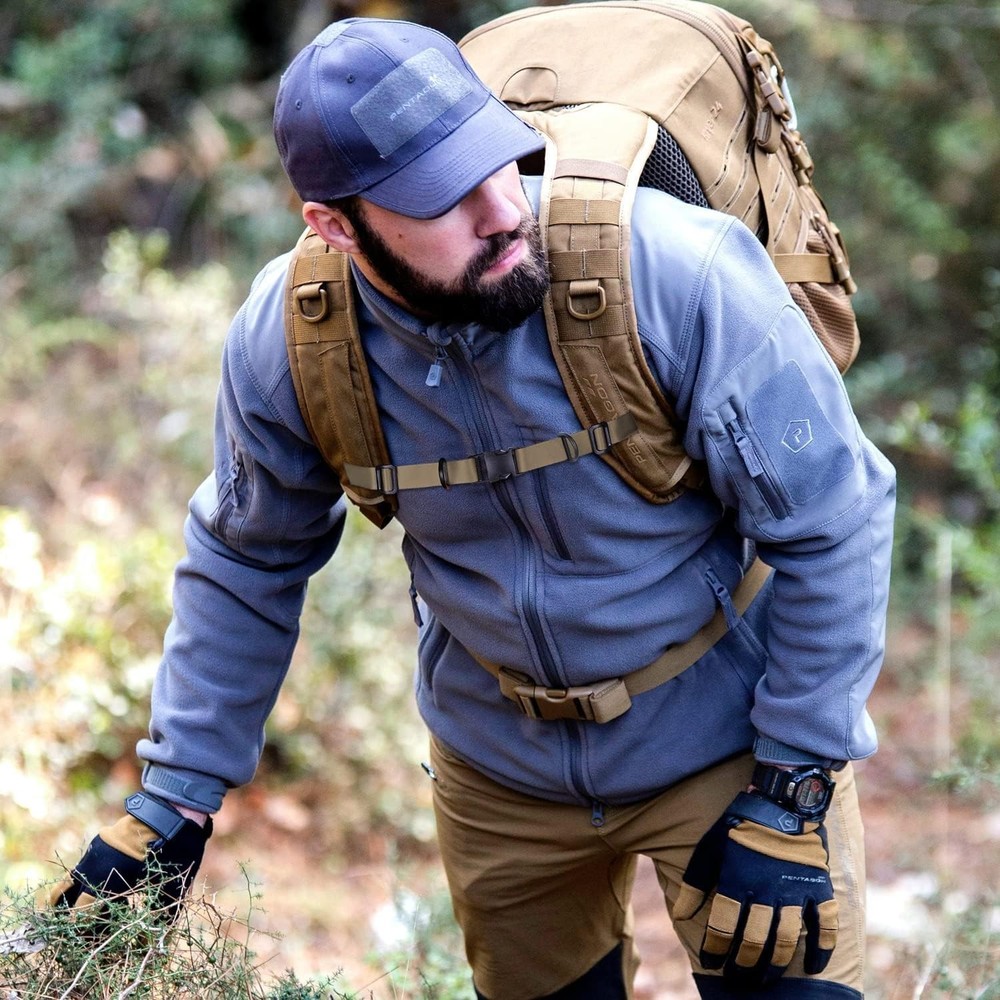 Heavy Duty Backpack Chest Strap Adjustable Nylon Buckle Unisex Khaki