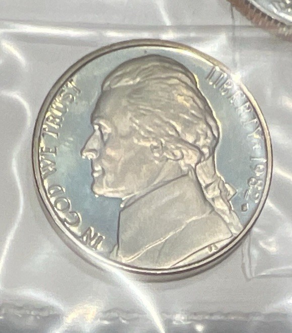 1982 Proof Set Sky Blue Toning