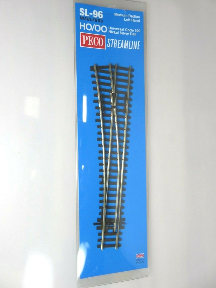 Peco Streamline HO SL96 Code100 Track Insulfrog Medium Radius Turnout Left Hand