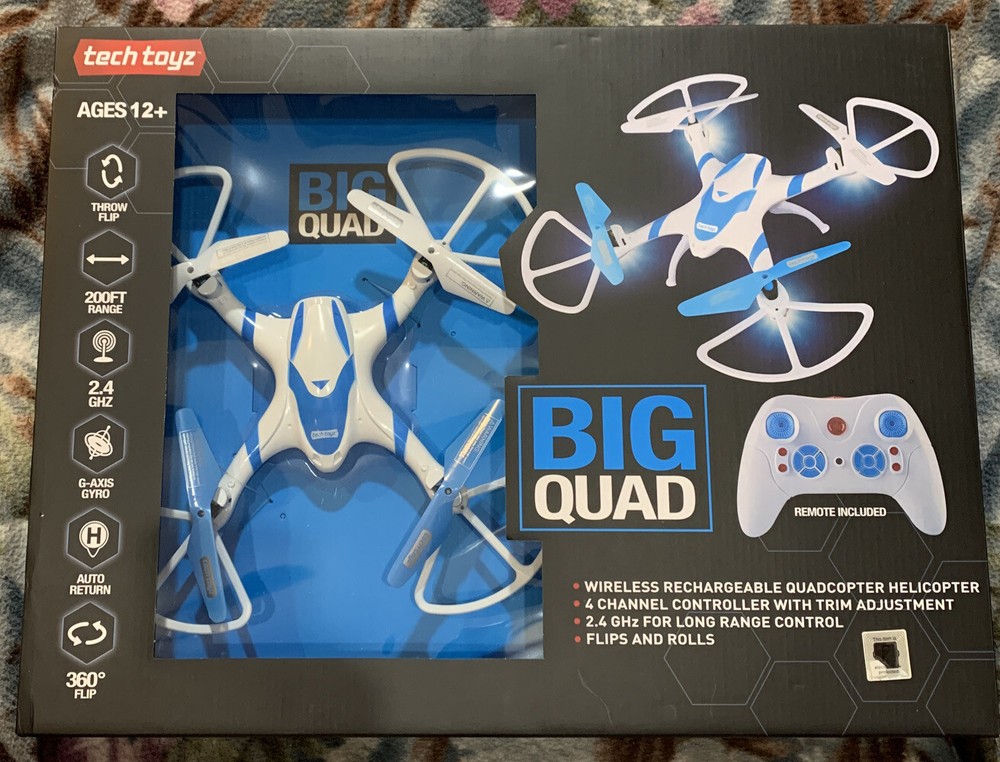 REMOTE CONTROL QUADCOPTER WIRELESS HELICOPTER 200 FT RANGE FLIPS/ROLLS BIG QUAD