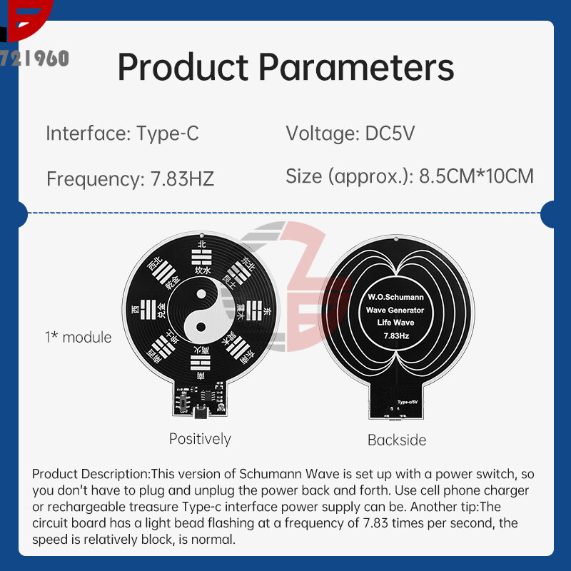 7.83Hz Schumann Wave Generator Ultra-Low Frequency Pulse Wave Generator Type-C