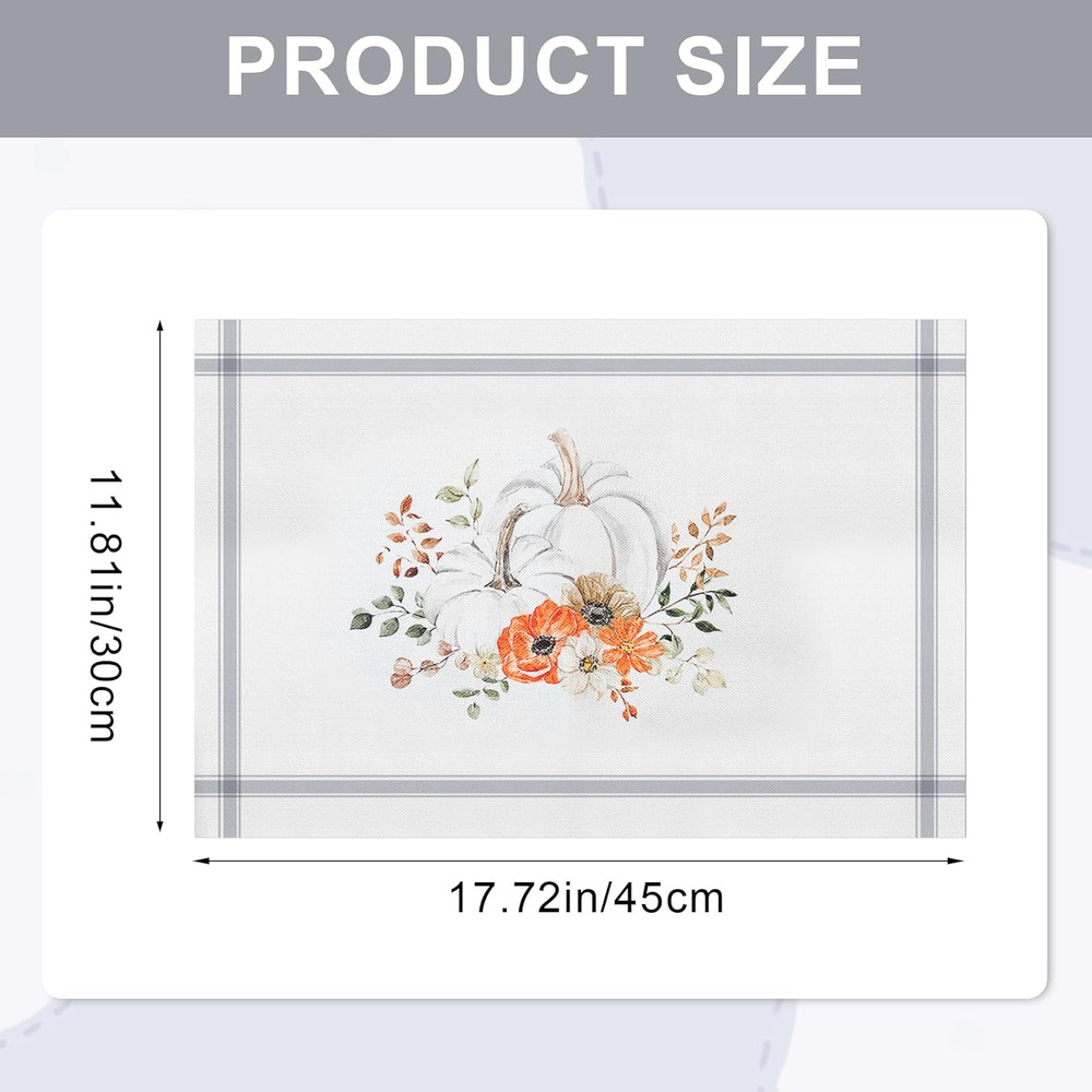 4Pcs Fall Table Runner, Thanksgiving Decorations Indoor, Kitchen Decor Tableclot