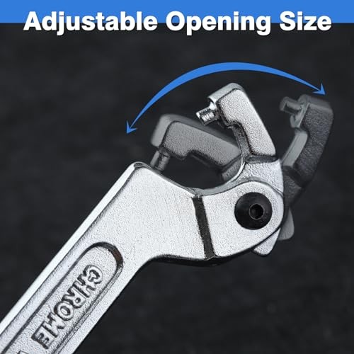 Adjustable C Spanner Hook Wrench Tool Adjustable Pin Spanner 3/4-2"(19-51mm)