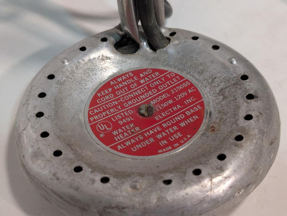 Electra 2150SS immersion water heater 1150W 120VAC portable as shown