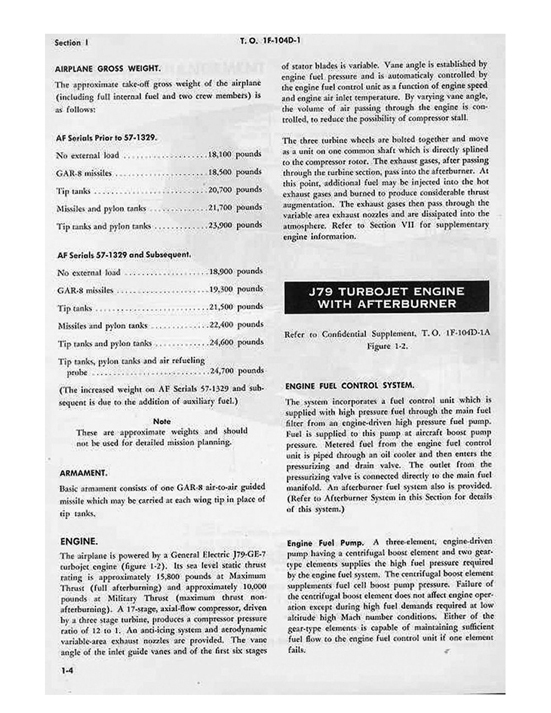 LOCKHEED F-104 Starfighter Pilot's FLIGHT OPERATING INSTRUCTIONS