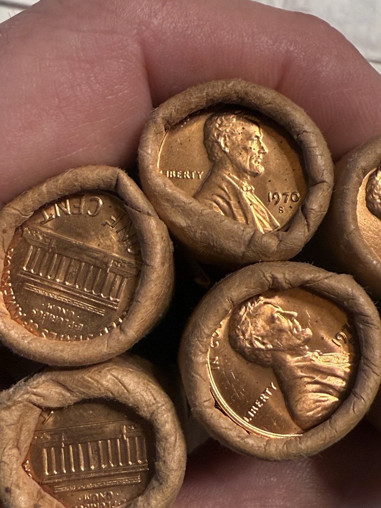 6 Unsearched 1970 S Penny Rolls