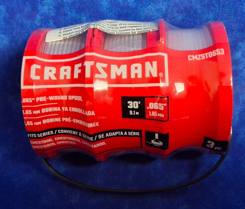 3-Pack Craftsman Genuine String Trimmer Line .065" Pre Wound Spools 30' eac