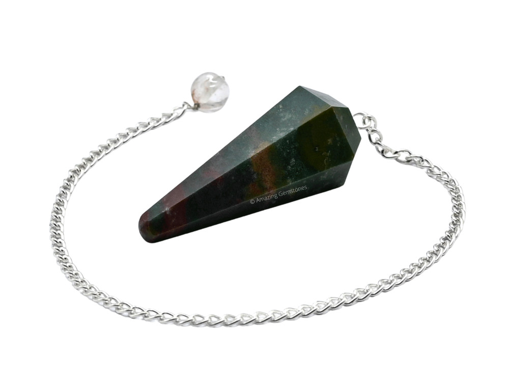Bloodstone Dowsing Crystal Pendulum
