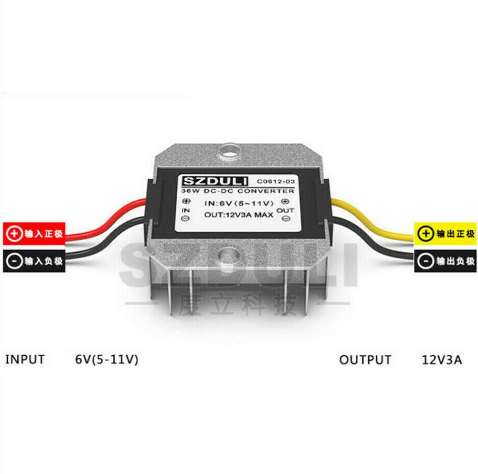 Car 6V Step Up To 12V DC/DC Converter Boost Regulator Module Voltage Transformer