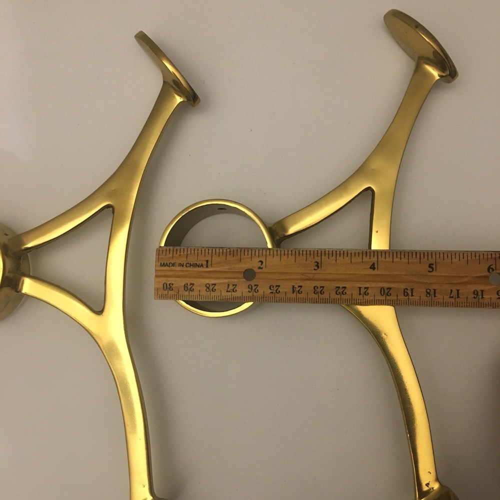 Solid Brass Bar Foot Rail Brackets SET OF 2