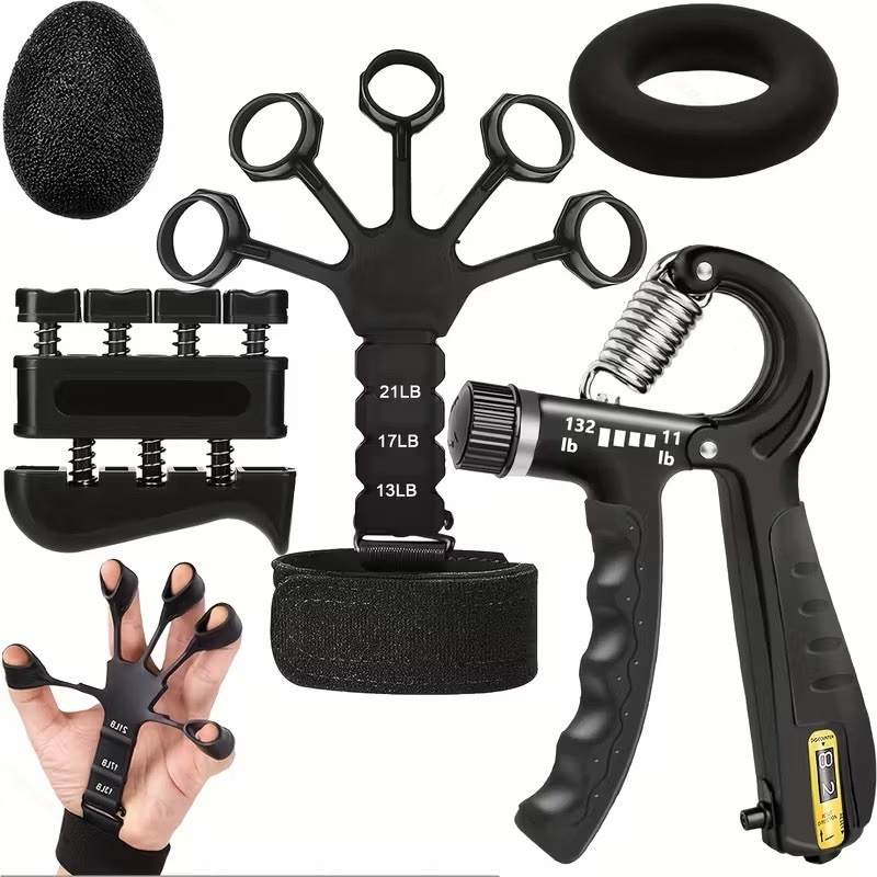 Grip Strength Trainer 5 Pack Hand Finger Forearm Workout Exerciser Set