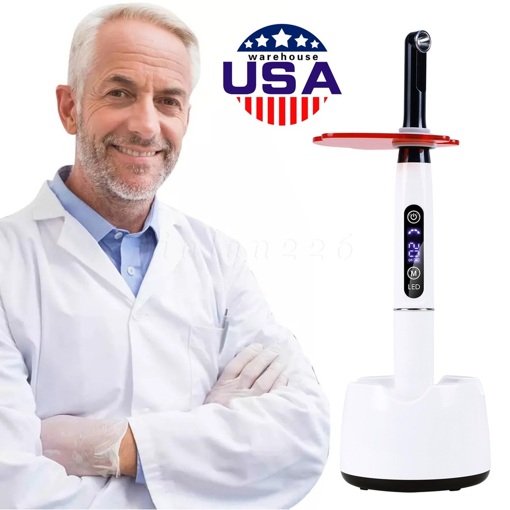 Dentals Cordless LED Curing Light 2400mw Curing Lamp with 7 Point Lens