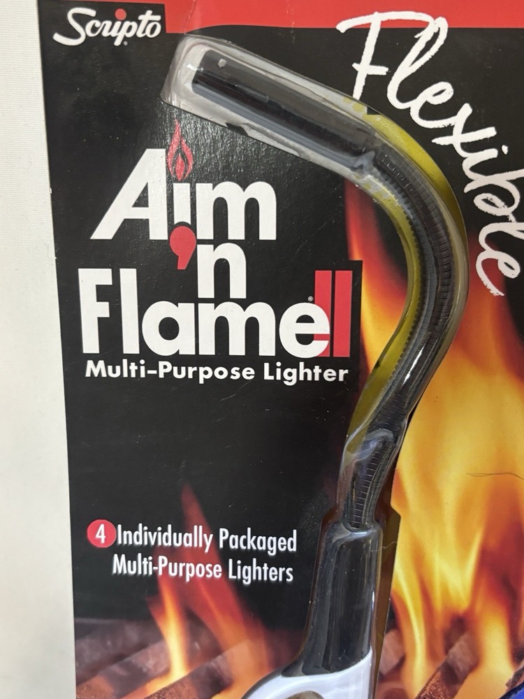 4 Pack SCRIPTO Multi-Purpose Lighter BBQ Barbecue Camping Durable Lighters