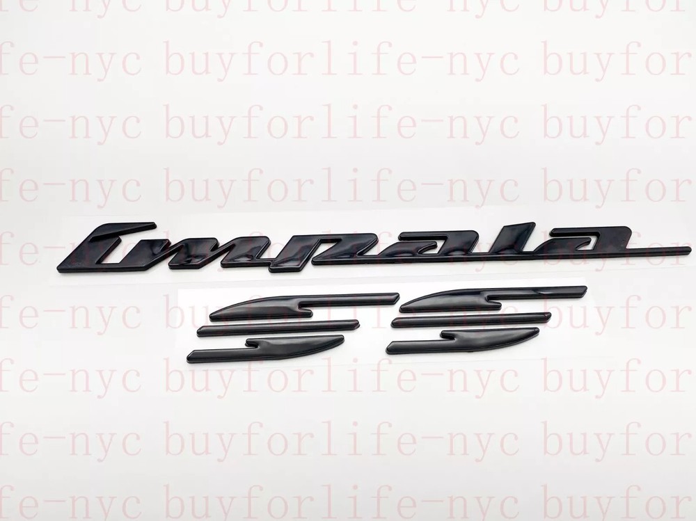 2Pc Gloss Black Badge for 94-96 Impala SS Rear Quarter Panel Emblems
