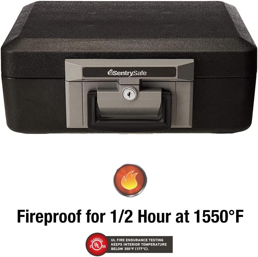 Fireproof Chest Safe with Key Lock, 0.25 Cu Ft - Trusted Security for Documents