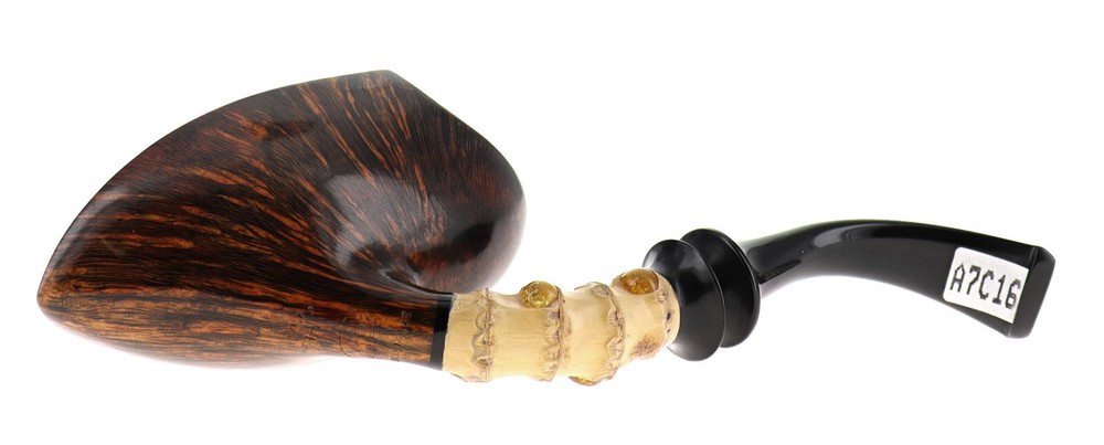 Pipe C-pipe GRUPPO 6 BAMBOO brown smooth shape freehand bent pickaxe