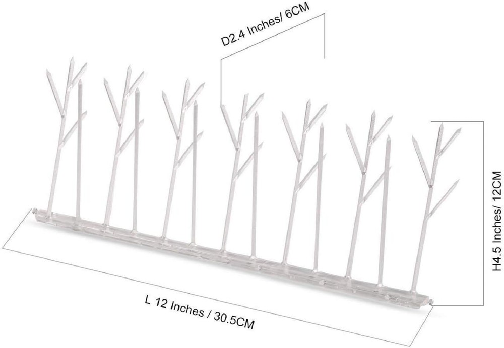 Plastic Bird Spikes Kit 10 Ft Humane Bird Control Covers Pigeon Deterrent