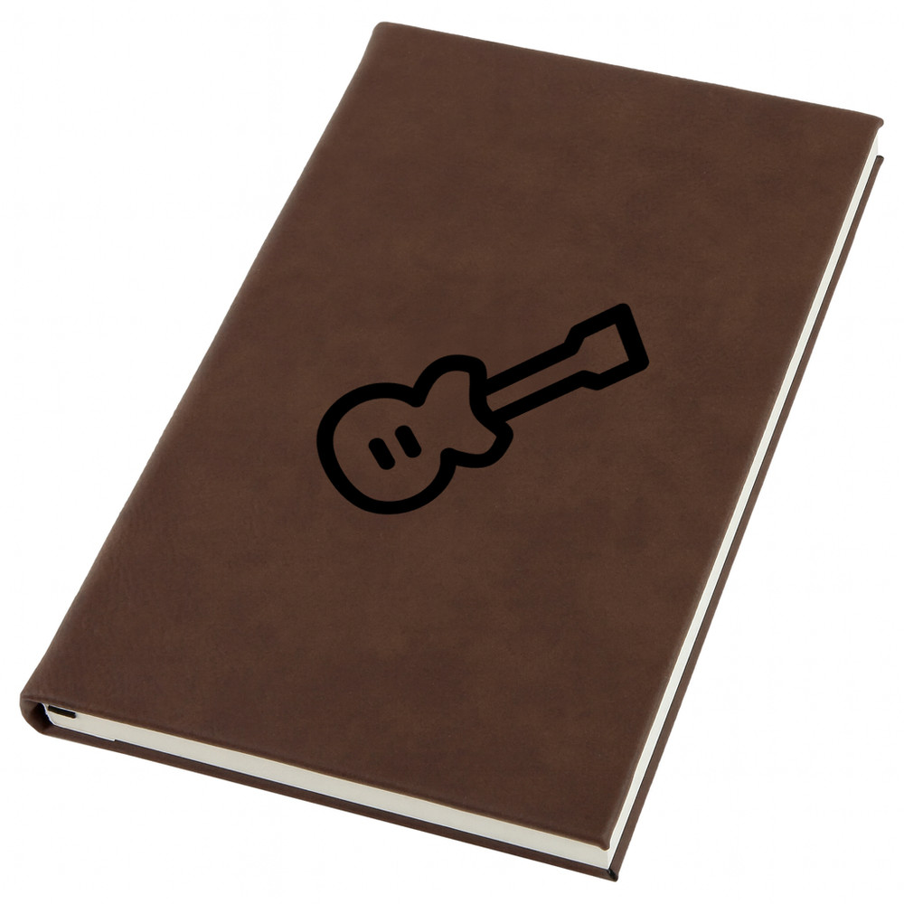 Jazz Guitar Engraved Leather Journal, Personal Planner with Lined Pages