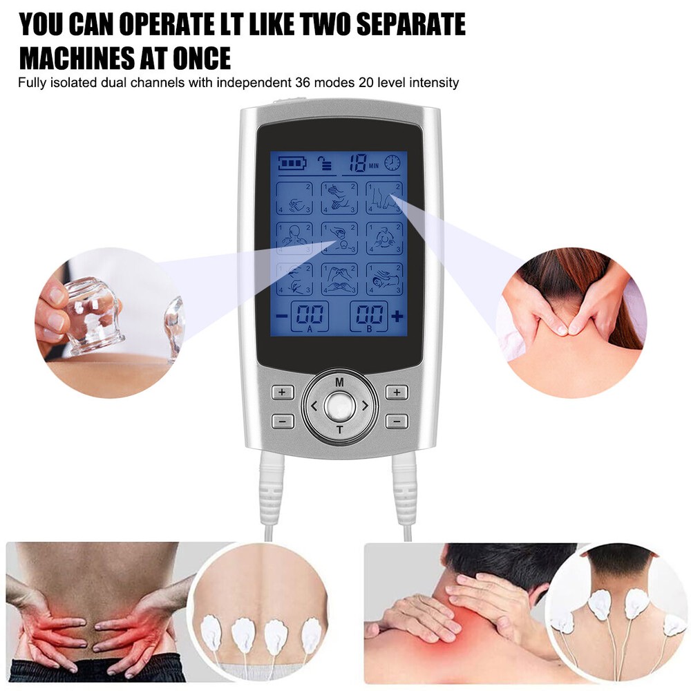 36 Modes Muscle Stimulator Pulse Massager Electrotherapy Pain Reliever Device.