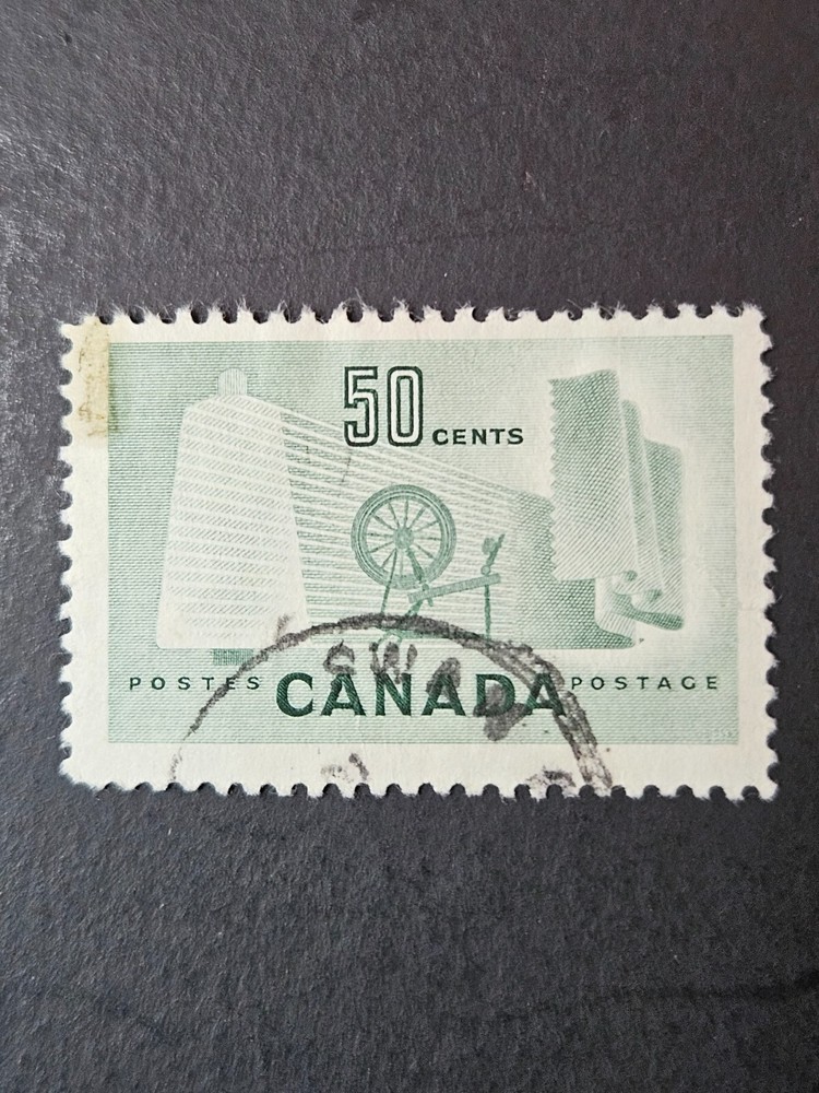CANADA stamp error - SCOTT#334i 50c Textile Industry used