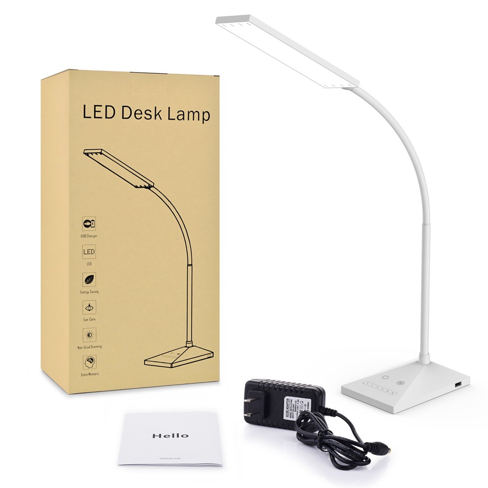 5 Modes 72 LED Touch Sensor Desk Lamp Table Light Eye-Caring Reading USB Port
