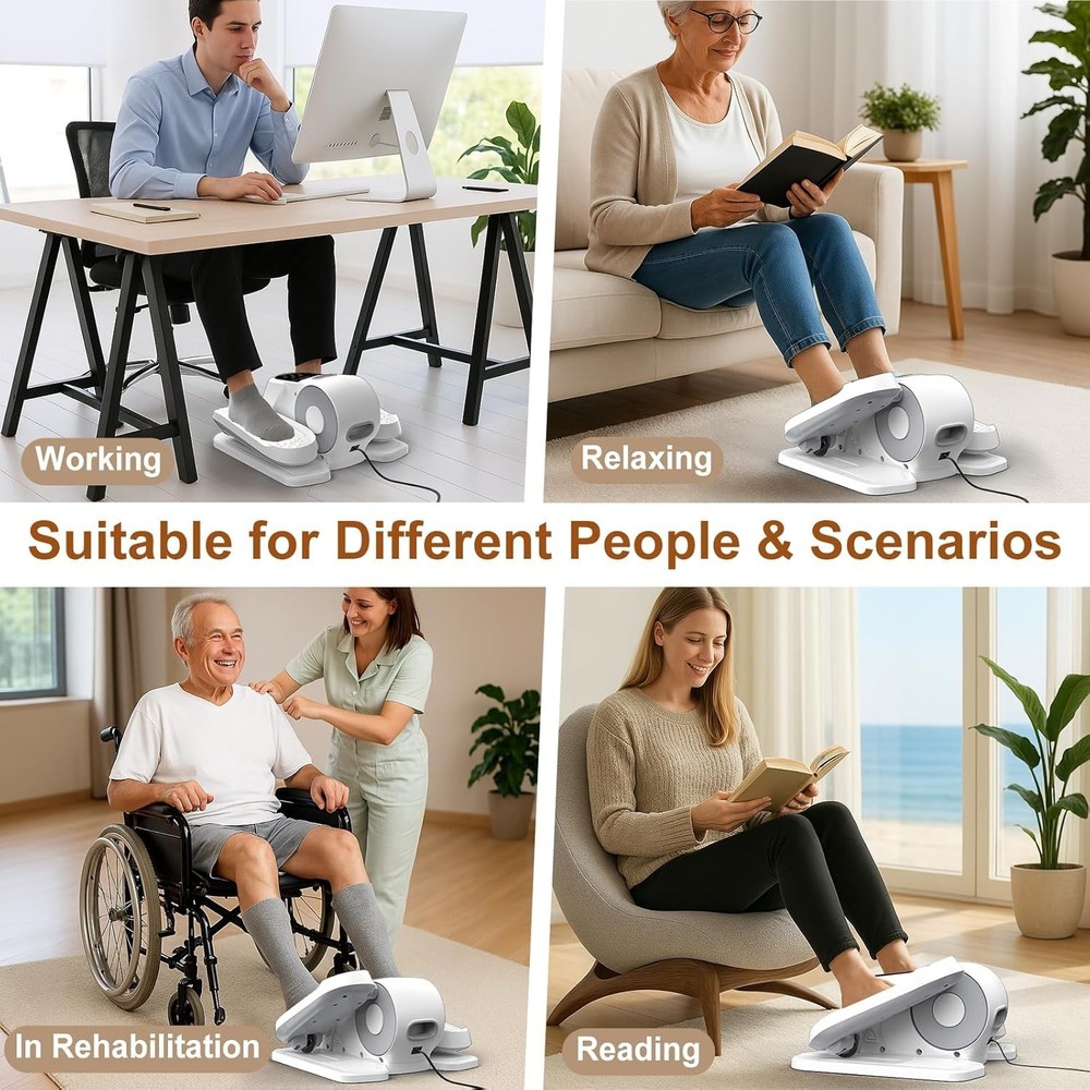 ® 028 Under Desk Elliptical 12 Speed 5 Modes Motorized Leg Exerciser While