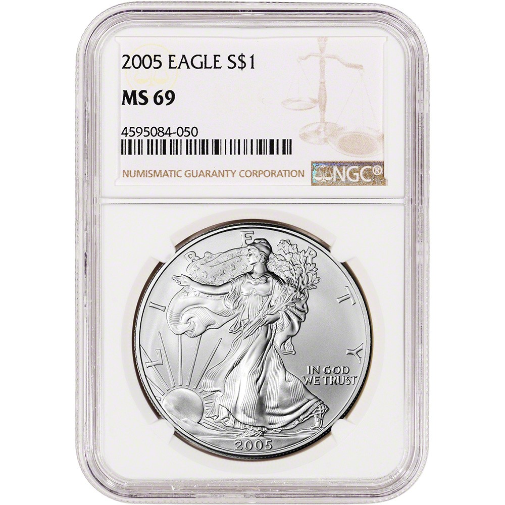 2005 American Silver Eagle Coin - NGC MS69