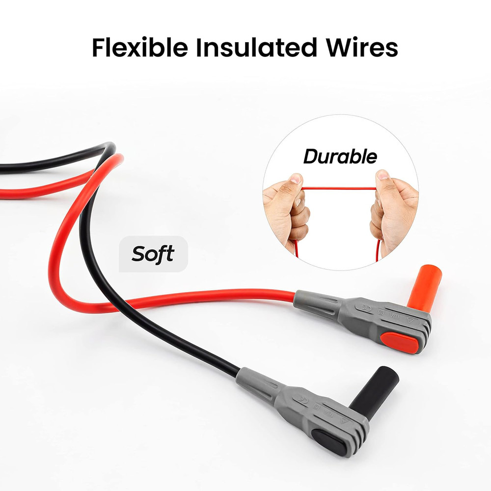Multimeter Test Lead Set for Electrical Testing, Soft Silicone Test Leads Kit fo