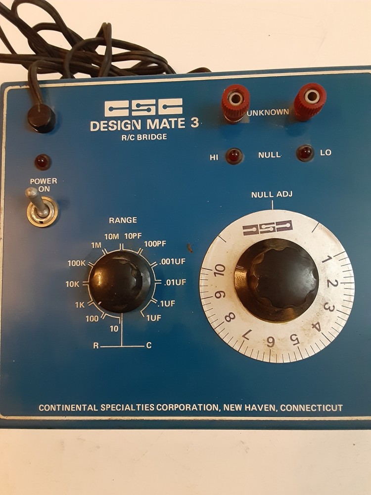 Vintage CSC Design Mate 3 R/C Bridge Resistance Capacitance Electronics