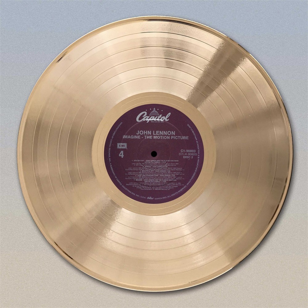 John Lennon "Imagine"  Gold LP Record wall art