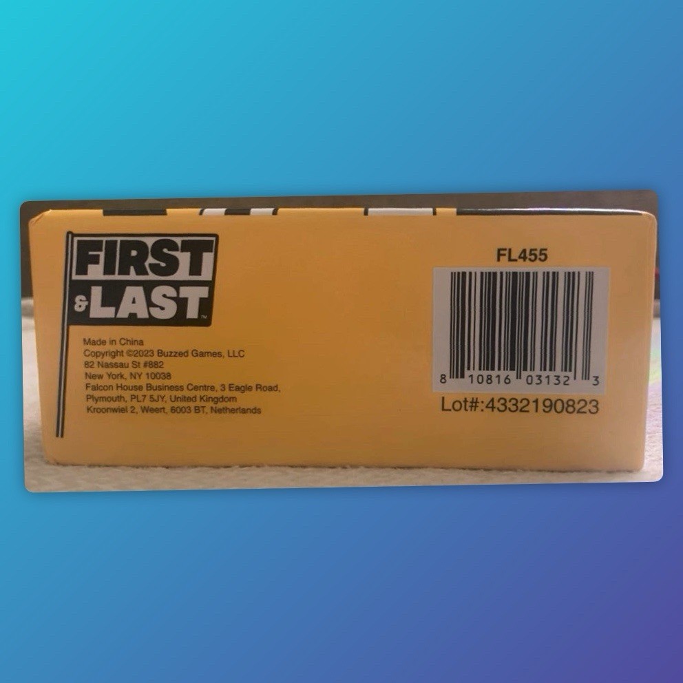 First & Last, Competitive Drinking Card Game - 21+