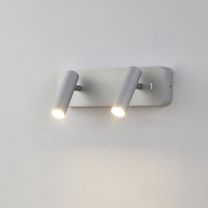 COB LED Reading Wall Lamp Dual Spotlight Adjustable Bedside Light Fixture Switch