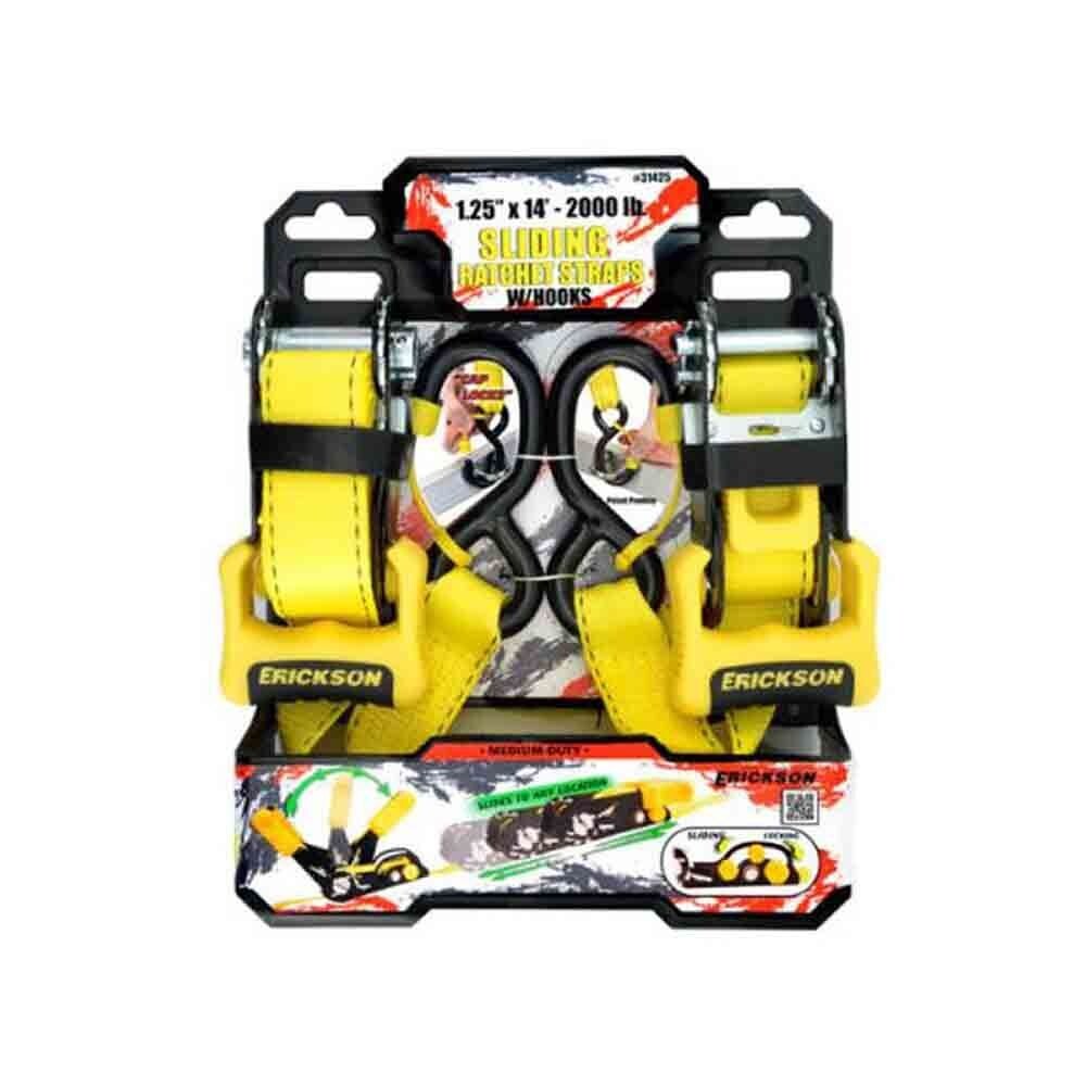 Erickson Manufacturing 2-Pack 1-1/4" X 14 Ft Sliding Ratchet Straps (E-31425)