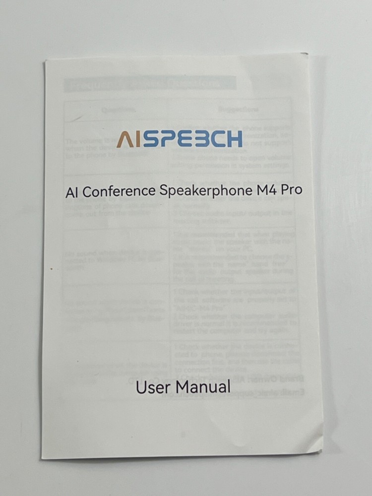 AISPEECH M4 Pro Speakerphone Conference Microphone with Directional Voice Pi