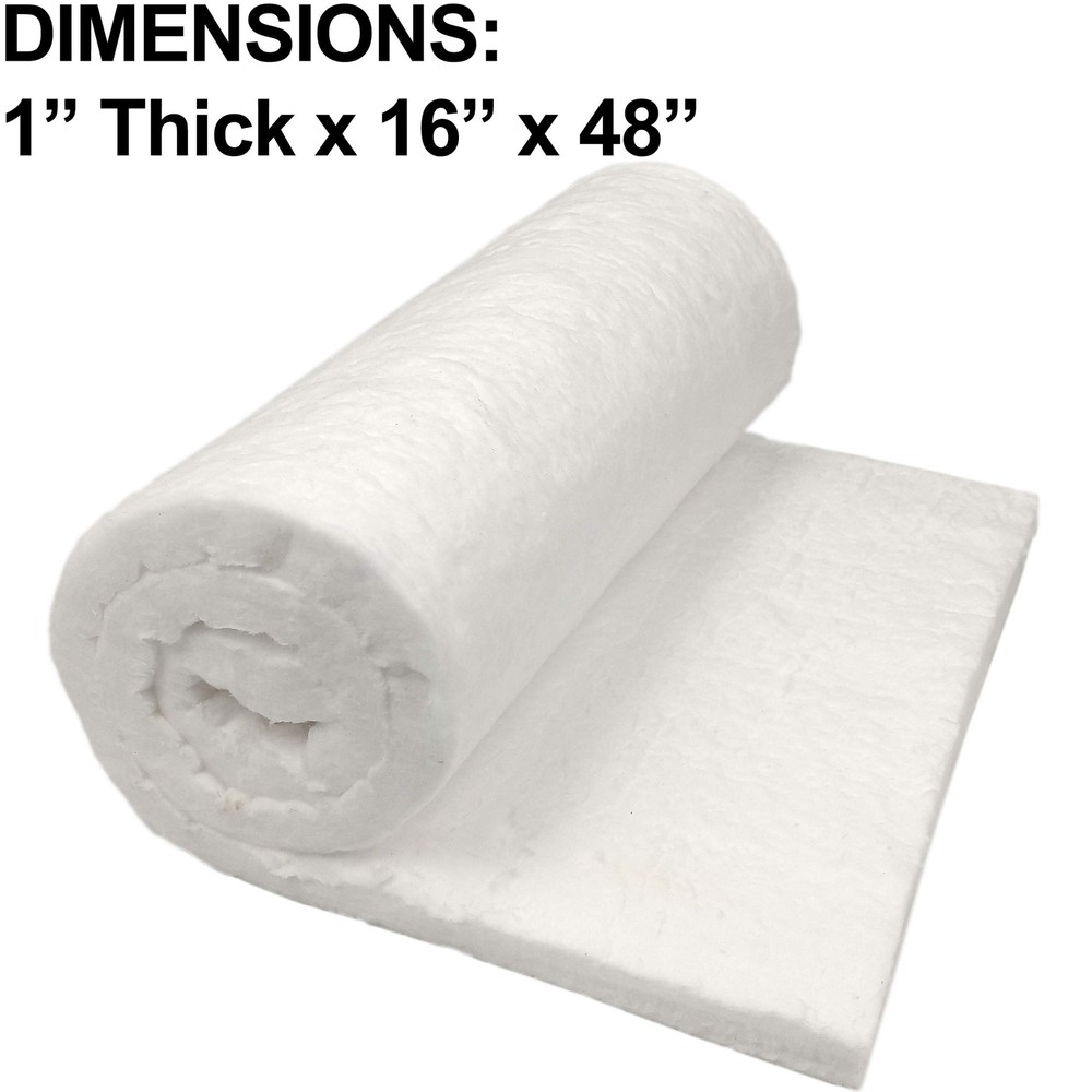 Ceramic Fiber Insulation 1" Thick x 16" x 48" 2400F Fireproof Insulation Blan...