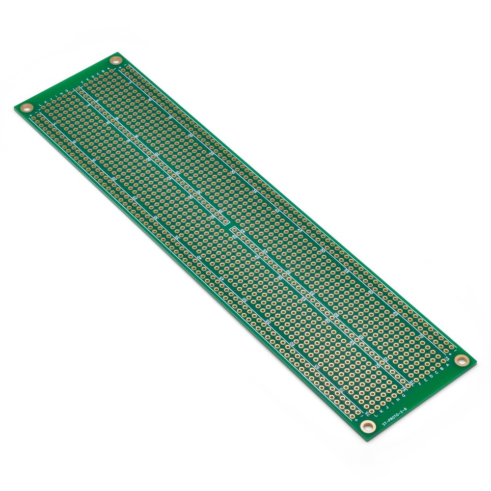 Premium 2" x 8" Protoboard PCB, ENIG Prototyping PCB, ST-PROTO-2-8