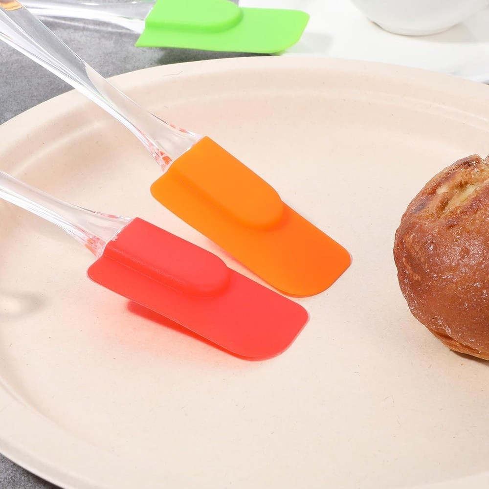 Small Silicone Spatula 6 Pack Heat Resistant Mini Rubber Scraper Kitchen Tool fo