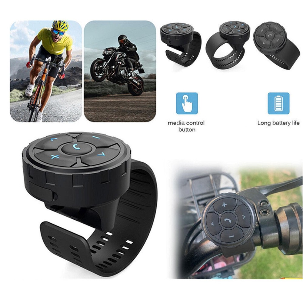 Wireless Bluetooth Media Button Remote Controller Car Motorcycle Bike Steering