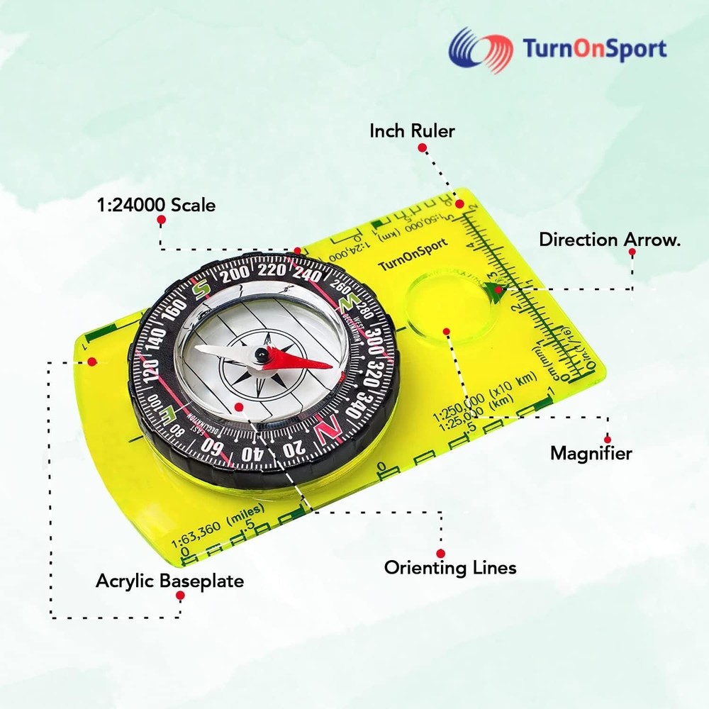 Acrylic Baseplate Compass with Liquid-Filled Capsule for Accurate Direction