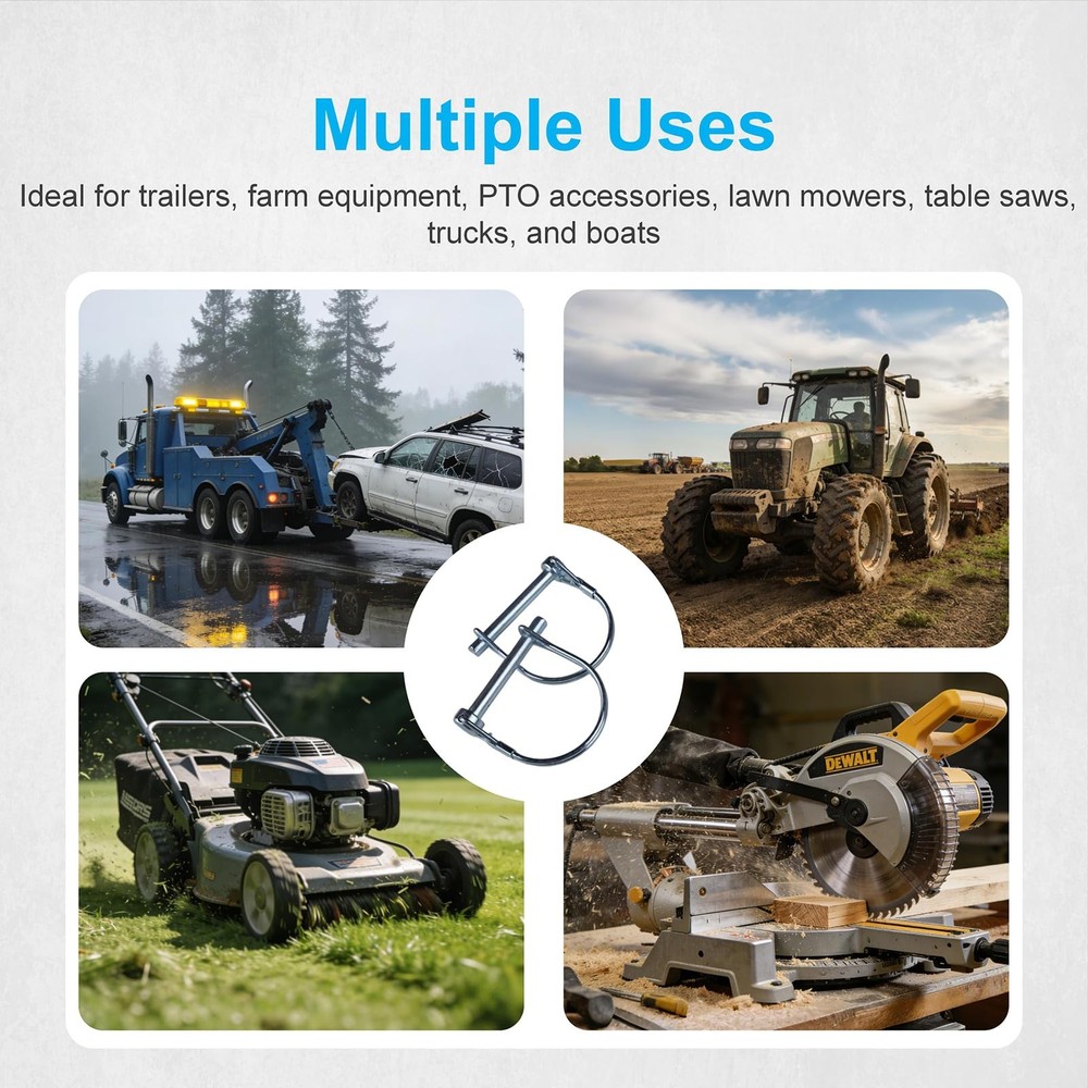 Trailer Coupler Pin set Silver Hardware Lock Pin set 10 Pack 2.125 In