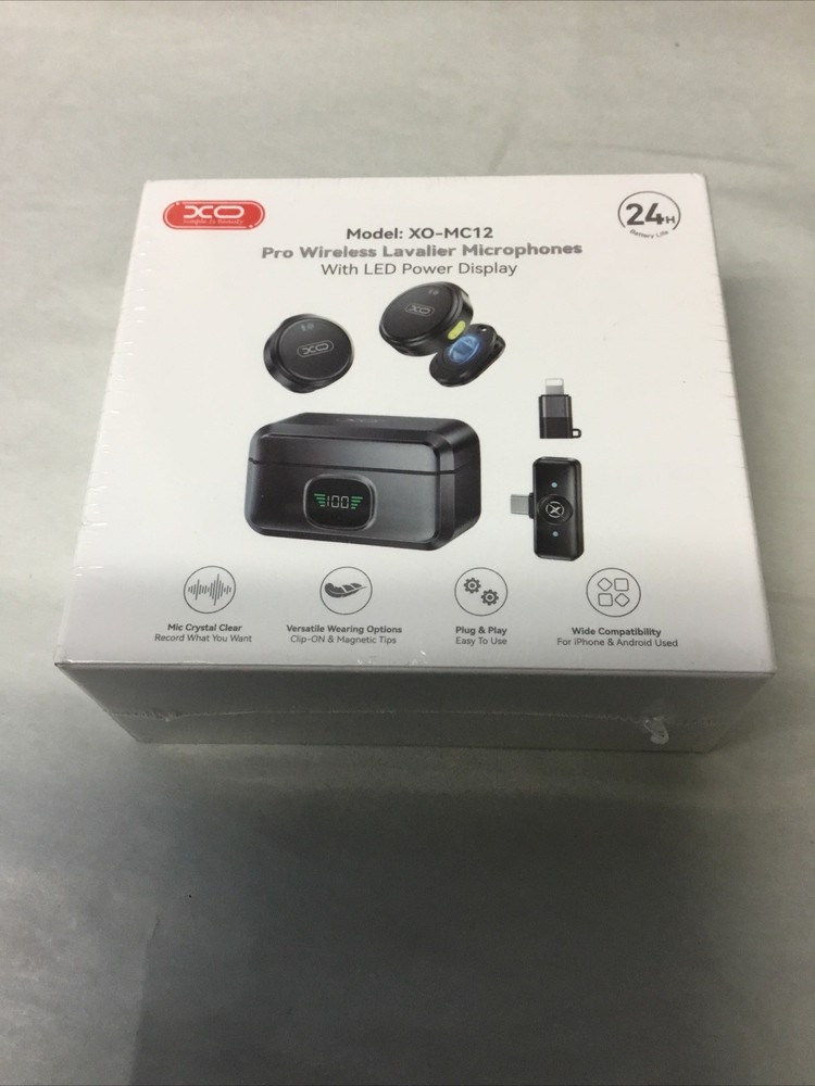 2 in 1 Wireless Lavalier Microphone for iPhone/Android, Noise Cancellation NEW