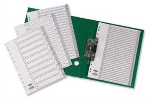 Concord Grey Index Polypropylene 120 Micron Europunched 1-31 A4 Ref 62805