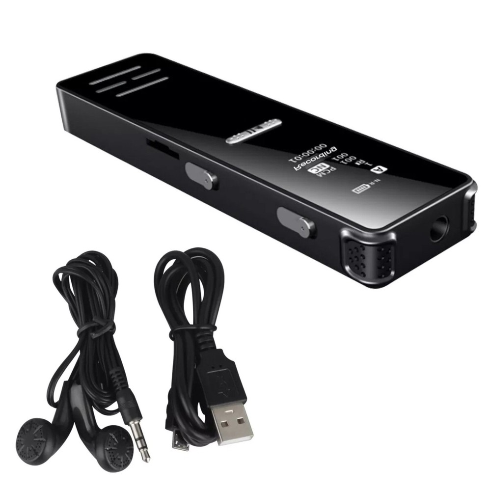 Smart Password-Protected Recorder - 128GB HD Audio Device with MP3 Player