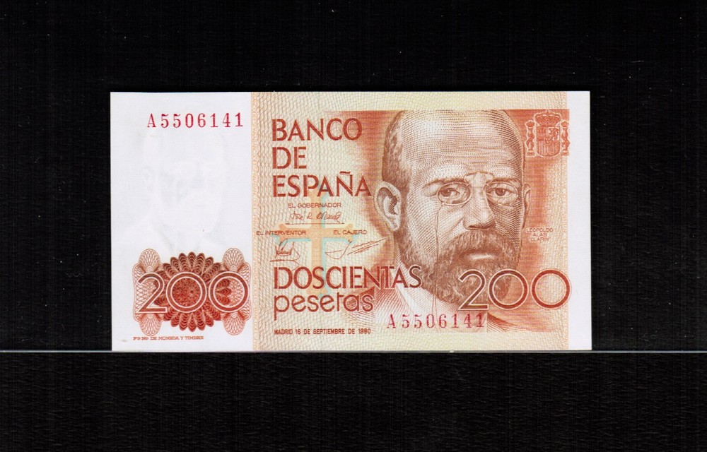 Spain 200 PESETAS 1980 Different Prefix all Gem UNC