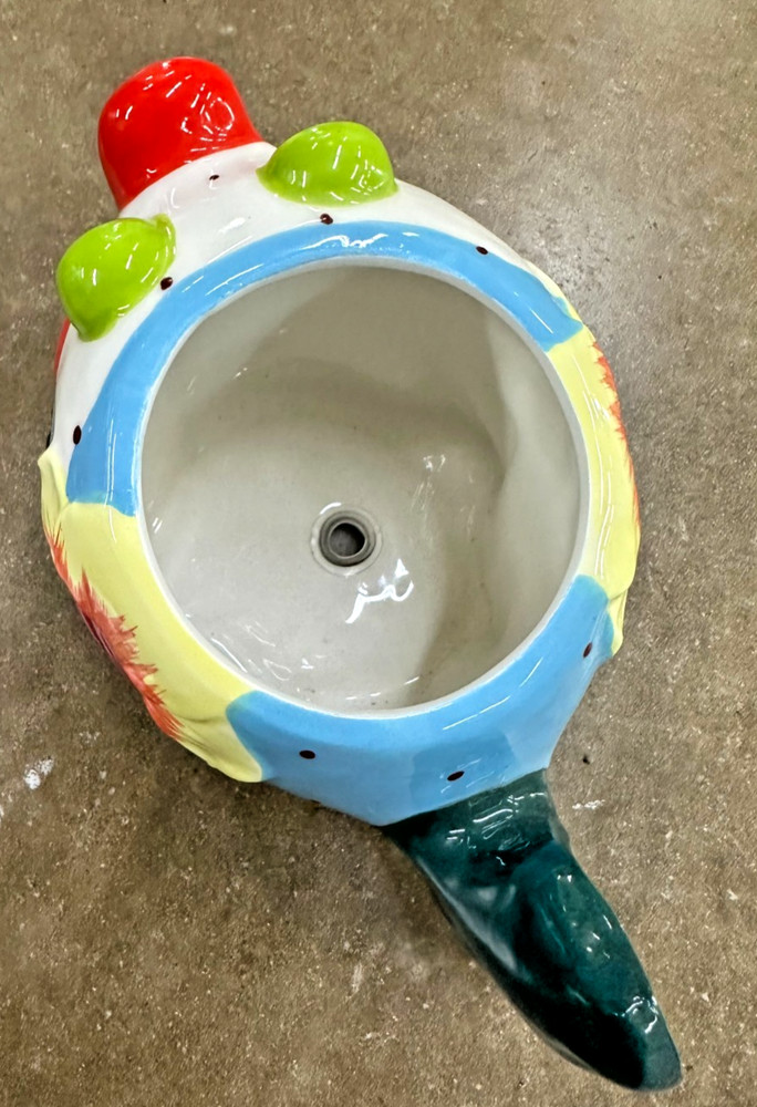 Blue Sky Ceramic Fish 8“ Planter, Multi Color