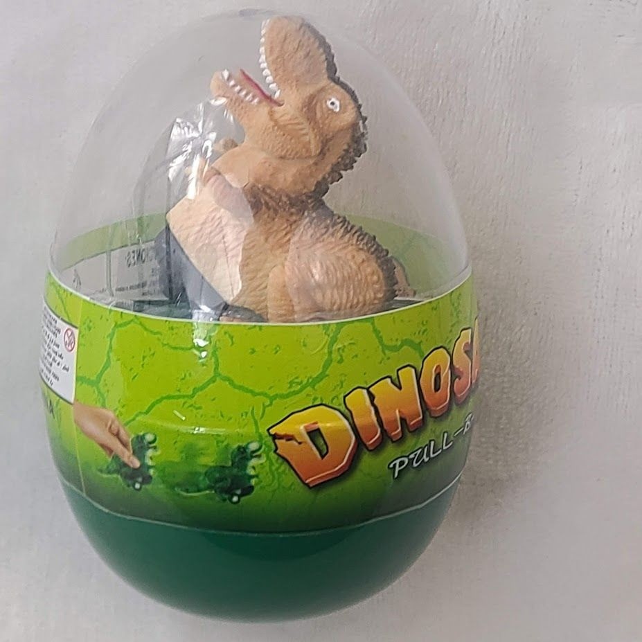 Dinosaur Pull-Back Toy Egg Capsule T-Rex Figure New in Plastic Egg